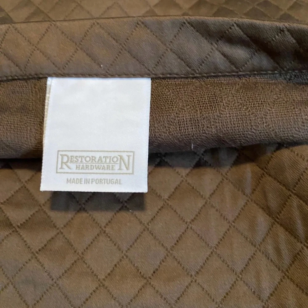 4 Restoration Hardware Belgian Flax mini diamonds Euro+ Lumbar shams Bundle